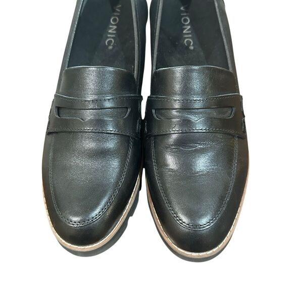 Vionic black chunky lug sole loafers shoes 7 Cheryl II slip ons - Picture 6 of 8